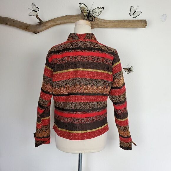Coldwater creek colorful tapestry jacket - Picture 3 of 8